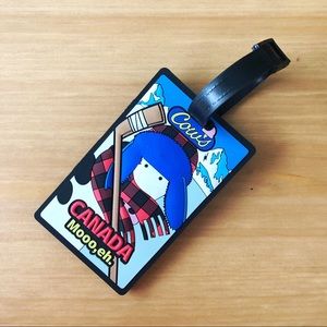 free with purchase! cows ice cream hockey luggage tag